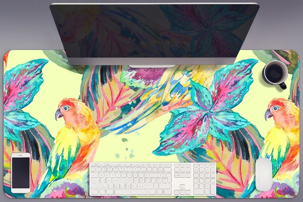 Sous main de bureau Perroquets colorés