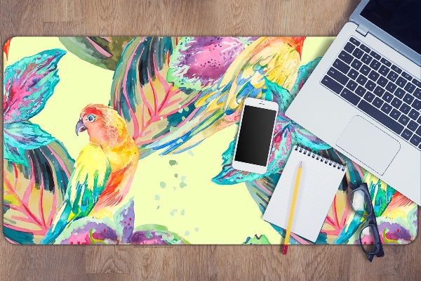 Sous main de bureau Perroquets colorés