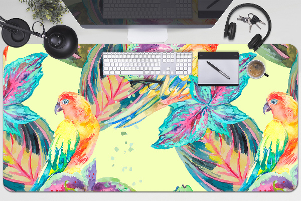 Sous main de bureau Perroquets colorés