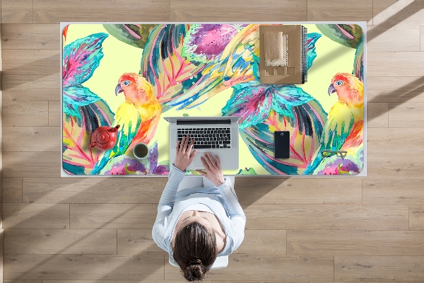 Sous main de bureau Perroquets colorés