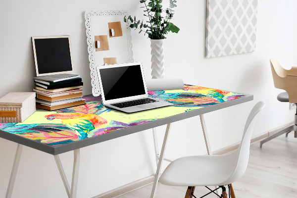 Sous main de bureau Perroquets colorés