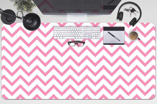 Sous-main bureau Zigzags roses