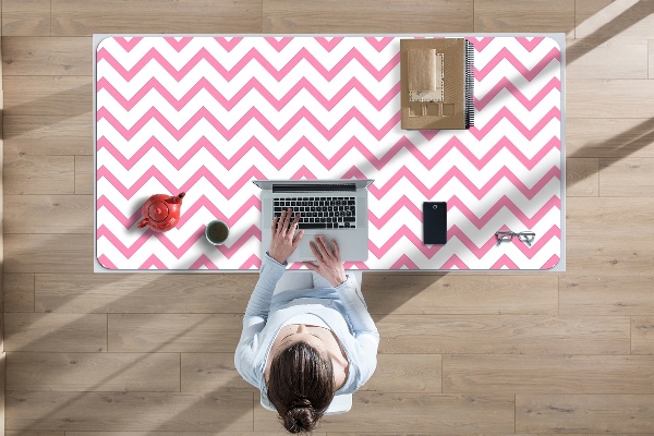 Sous-main bureau Zigzags roses