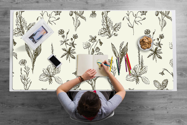 Protège bureau Fleurs esquissées