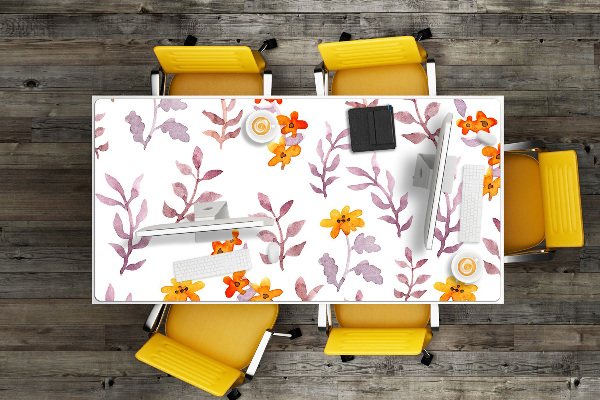 Sous-main bureau Fleurs peintes