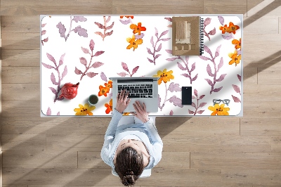 Sous-main bureau Fleurs peintes