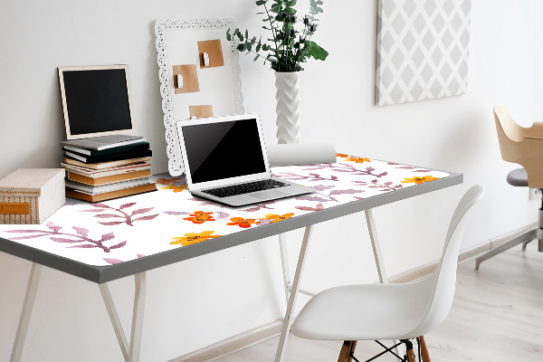 Sous-main bureau Fleurs peintes