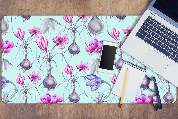 Sous-main bureau Crocus avec des oignons