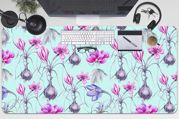 Sous-main bureau Crocus avec des oignons