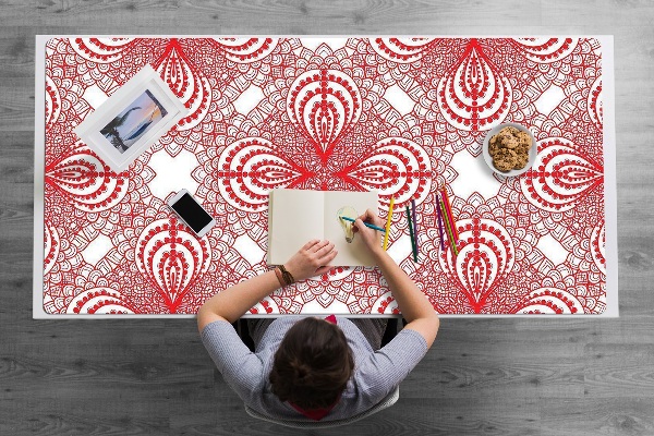 Sous-main bureau Dentelle rouge
