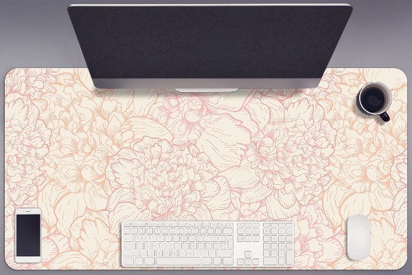 Sous-main bureau Pivoines roses