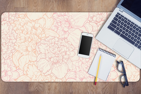 Sous-main bureau Pivoines roses