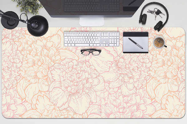 Sous-main bureau Pivoines roses