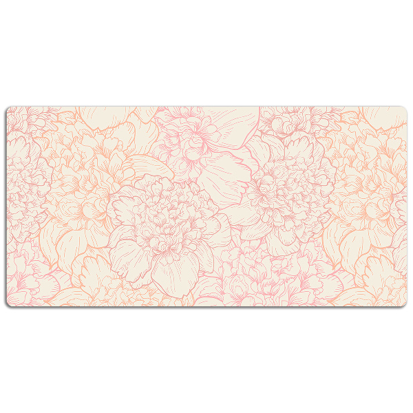 Sous-main bureau Pivoines roses