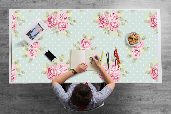 Sous-main bureau Bouquets roses