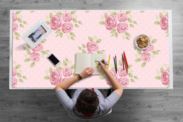 Sous main de bureau Bouquet rose