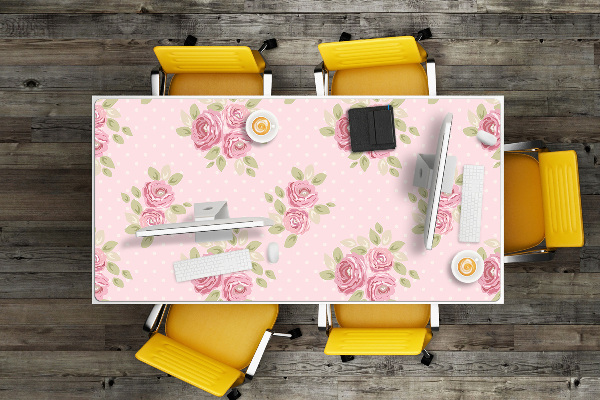 Sous main de bureau Bouquet rose