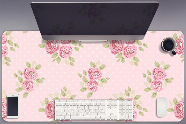 Sous main de bureau Bouquet rose