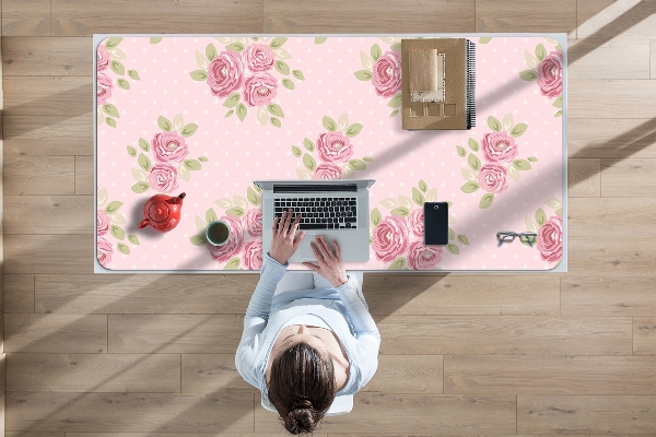Sous main de bureau Bouquet rose