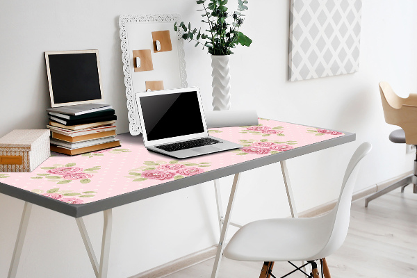 Sous main de bureau Bouquet rose