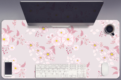Sous-main bureau Petites fleurs roses