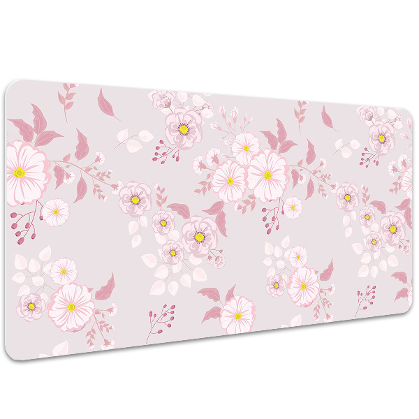 Sous-main bureau Petites fleurs roses