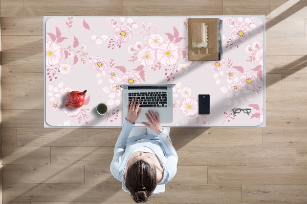 Sous-main bureau Petites fleurs roses