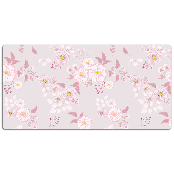Sous-main bureau Petites fleurs roses