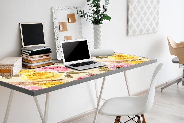 Tapis de bureau Oiseaux et roses
