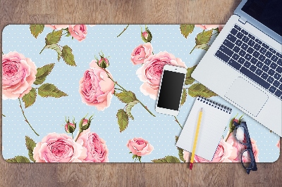 Sous main de bureau Roses avec des feuilles