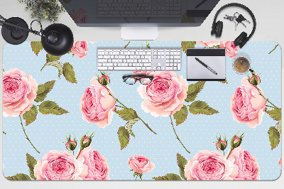 Sous main de bureau Roses avec des feuilles