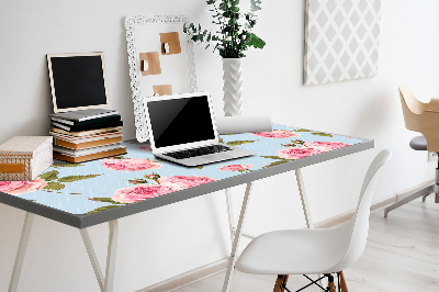 Sous main de bureau Roses avec des feuilles