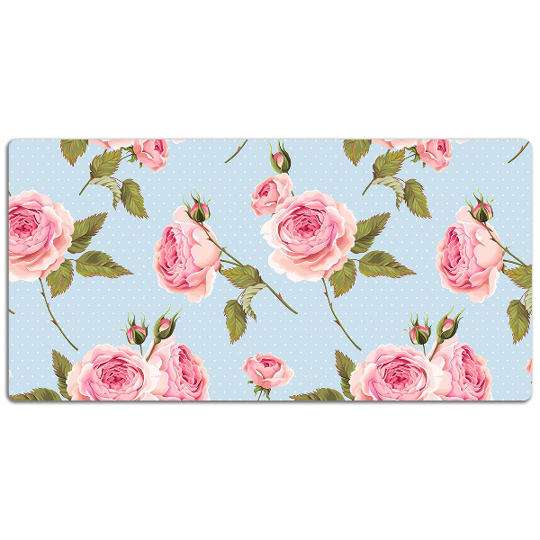 Sous main de bureau Roses avec des feuilles