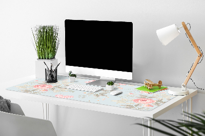 Sous main de bureau Roses et papillons