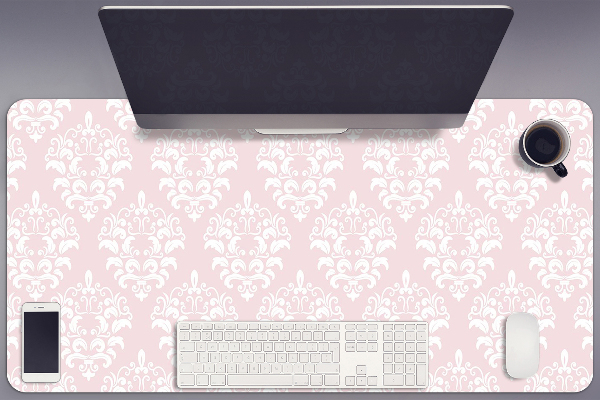 Sous main de bureau Damassé rose