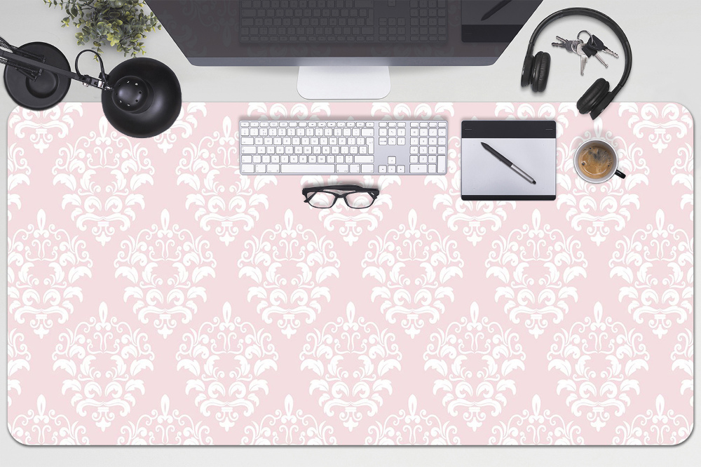 Sous main de bureau Damassé rose - Decortapis