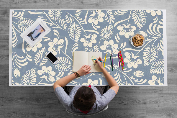 Sous-main bureau Ornement bleu