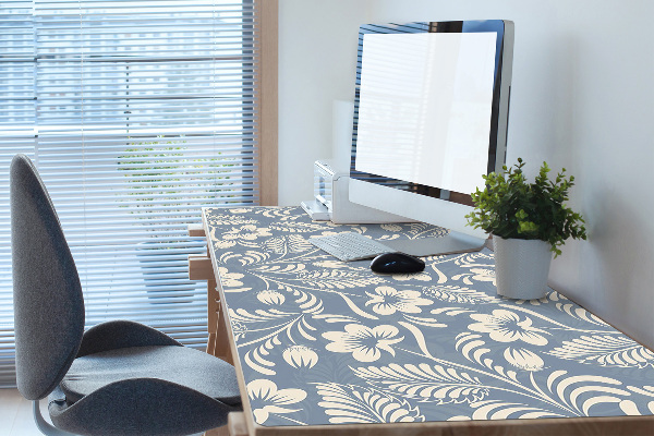Sous-main bureau Ornement bleu