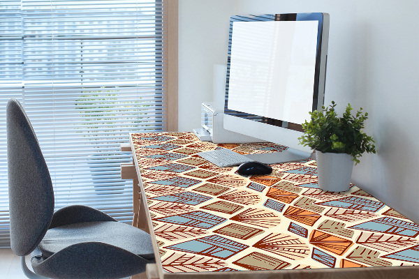 Sous-main bureau Motif brun ethnique