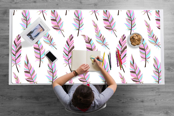 Tapis de bureau Plumes roses