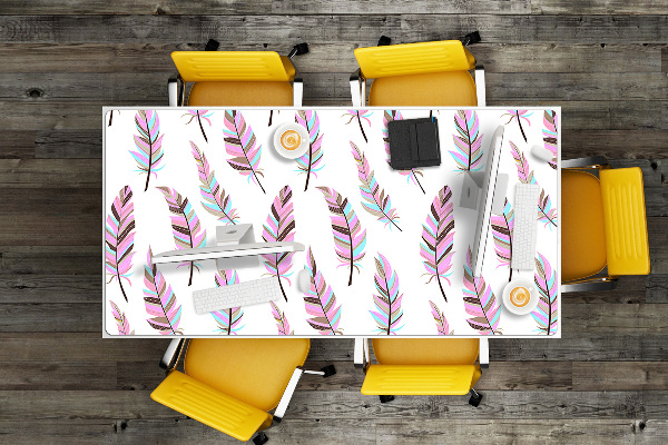 Tapis de bureau Plumes roses