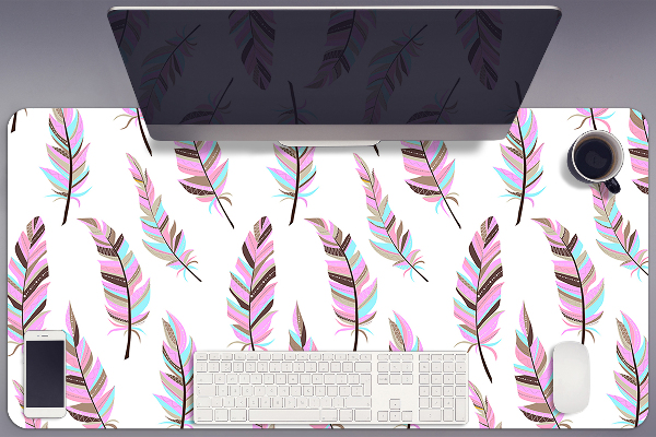 Tapis de bureau Plumes roses