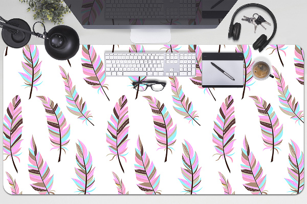 Tapis de bureau Plumes roses