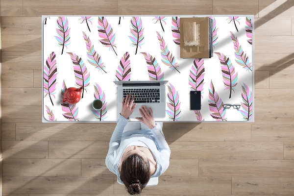 Tapis de bureau Plumes roses
