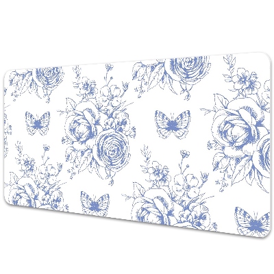 Tapis de bureau Papillons et fleurs