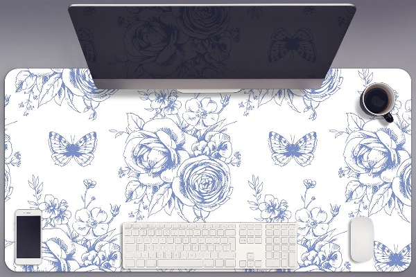 Tapis de bureau Papillons et fleurs