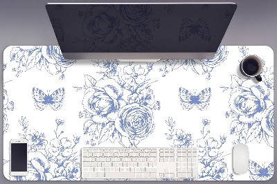 Tapis de bureau Papillons et fleurs