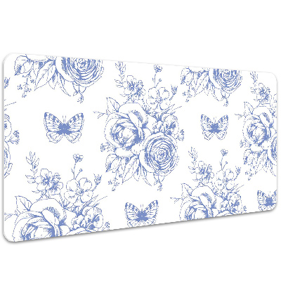 Tapis de bureau Papillons et fleurs