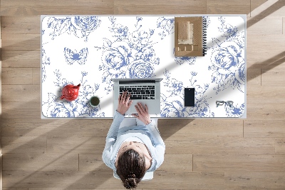 Tapis de bureau Papillons et fleurs