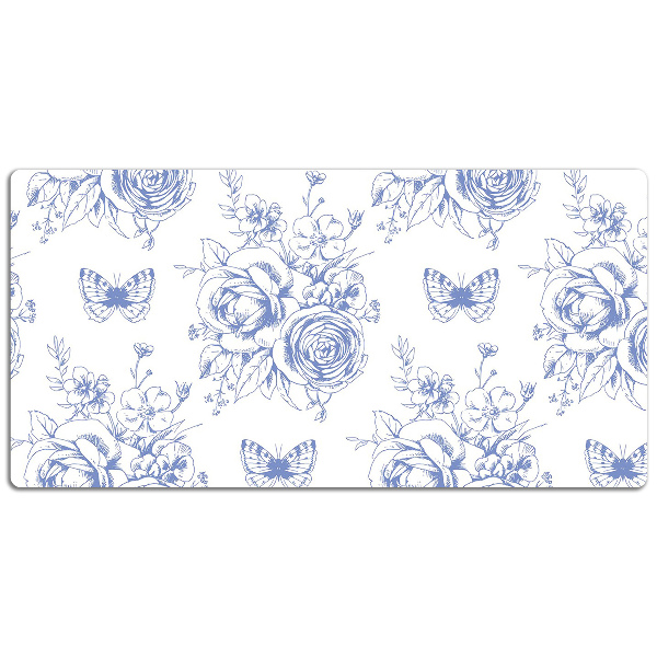 Tapis de bureau Papillons et fleurs